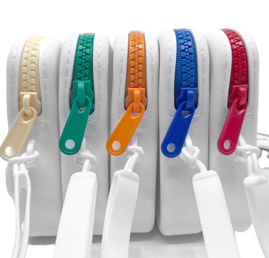 Clutch - White with Yellow Zip