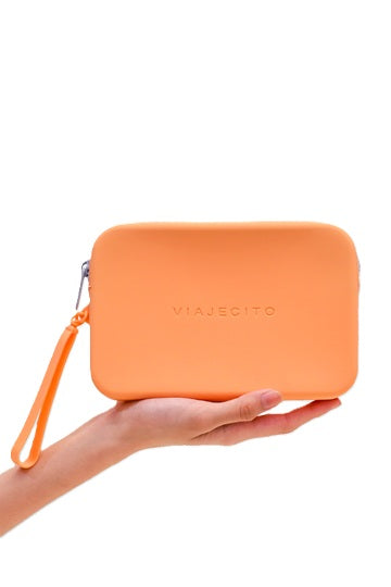 Honeydew Clutch With Cool Grey Zipper