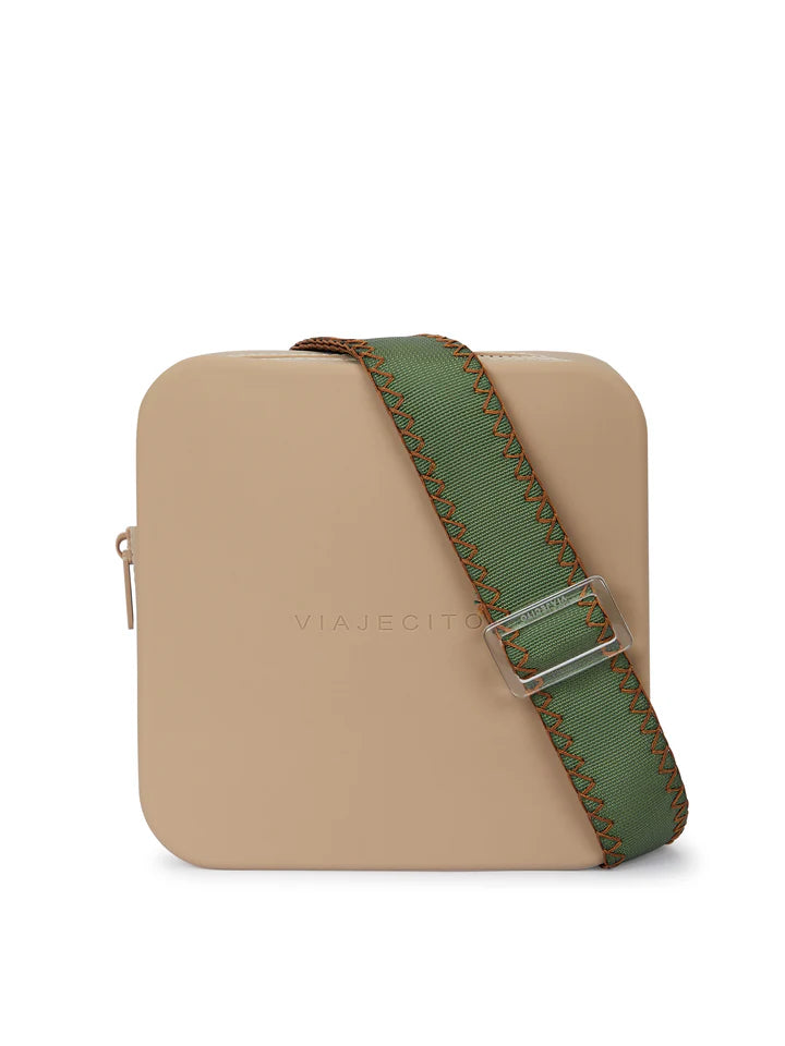 Blanket Stitch XL Set- Fog with Hunter Green Strap with Choco Brown Stitching