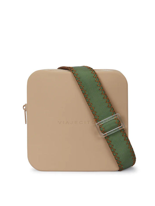 Blanket Stitch XL Set- Fog with Hunter Green Strap with Choco Brown Stitching