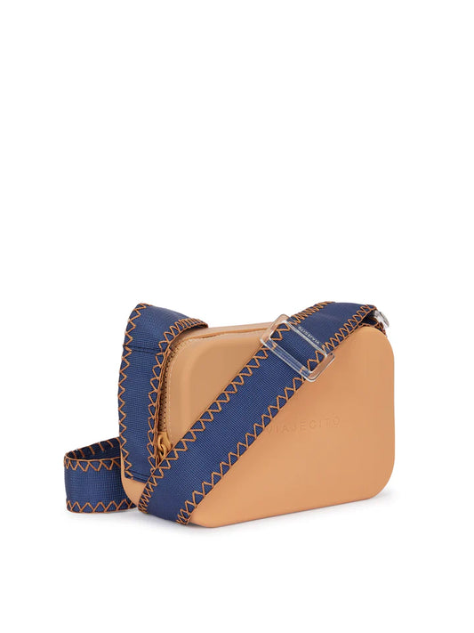 Blanket Stitch Classic Set- Tan with Navy Blue Strap